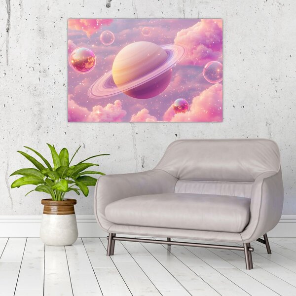 Slika - Ružičasti planet (90x60 cm)