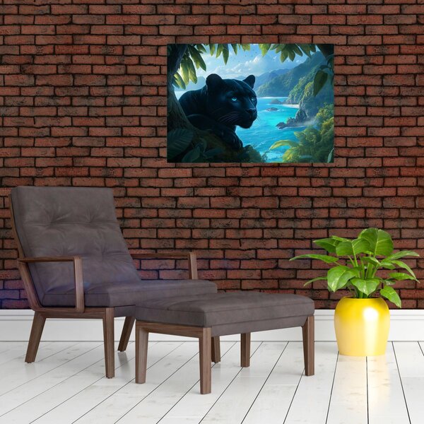 Slika - Crni panter u džungli (70x50 cm)