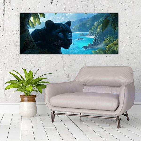 Slika - Crni panter u džungli (120x50 cm)