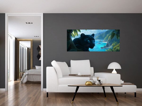Slika - Crni panter u džungli (120x50 cm)