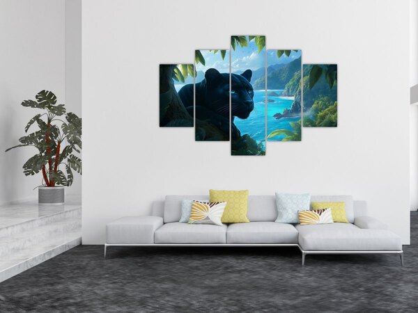 Slika - Crni panter u džungli (150x105 cm)