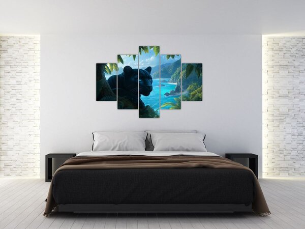 Slika - Crni panter u džungli (150x105 cm)