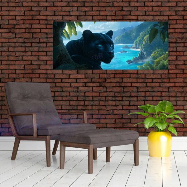 Slika - Crni panter u džungli (120x50 cm)
