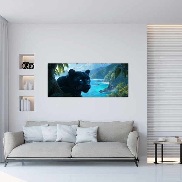 Slika - Crni panter u džungli (120x50 cm)