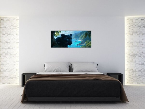 Slika - Crni panter u džungli (120x50 cm)