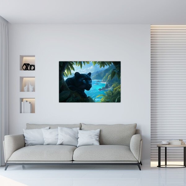 Slika - Crni panter u džungli (90x60 cm)