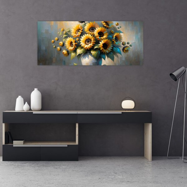 Slika – Vaza sa suncokretima (120x50 cm)