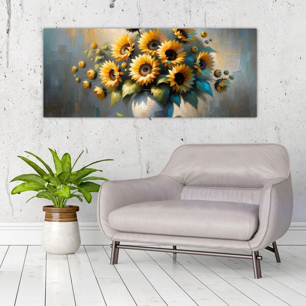 Slika – Vaza sa suncokretima (120x50 cm)