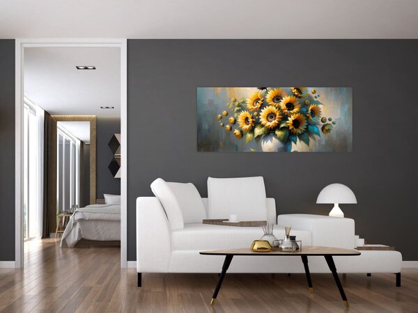 Slika – Vaza sa suncokretima (120x50 cm)