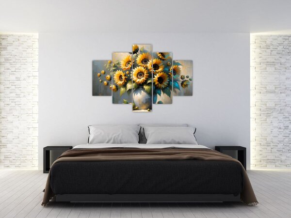 Slika – Vaza sa suncokretima (150x105 cm)