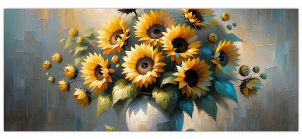 Slika – Vaza sa suncokretima (120x50 cm)