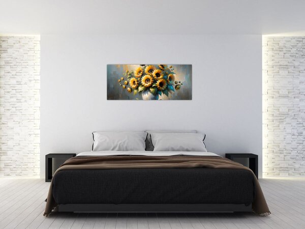 Slika – Vaza sa suncokretima (120x50 cm)