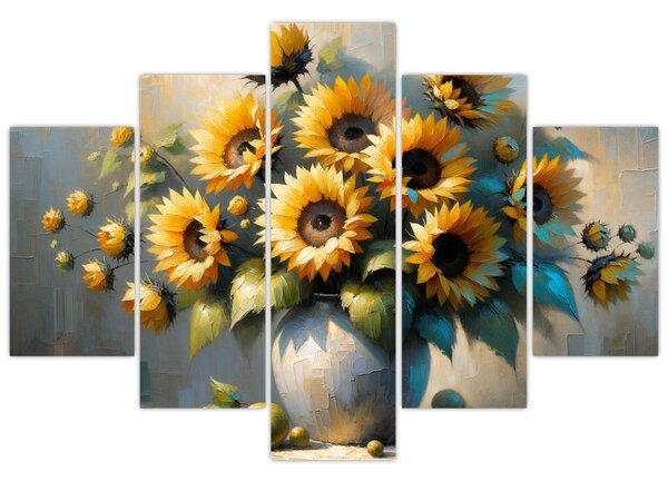 Slika – Vaza sa suncokretima (150x105 cm)