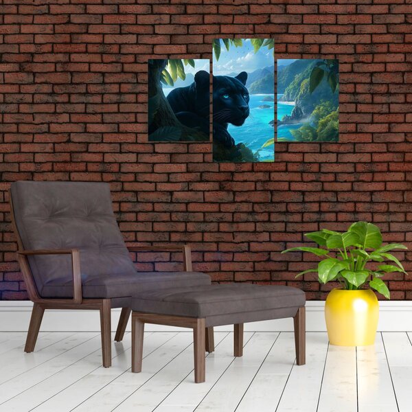 Slika - Crni panter u džungli (90x60 cm)