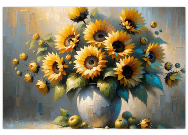 Slika – Vaza sa suncokretima (90x60 cm)