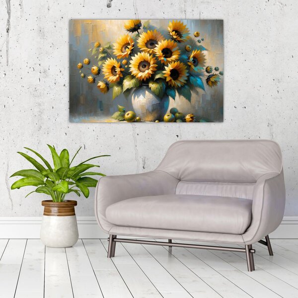 Slika – Vaza sa suncokretima (90x60 cm)
