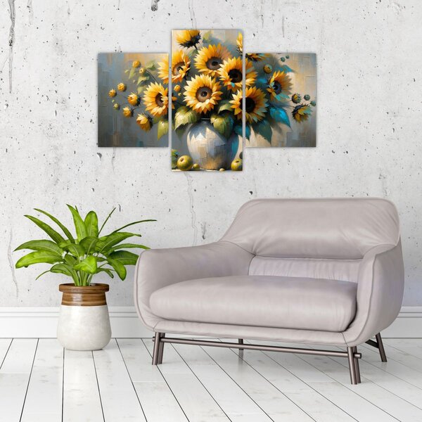 Slika – Vaza sa suncokretima (90x60 cm)