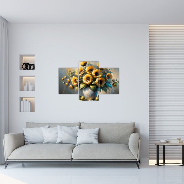 Slika – Vaza sa suncokretima (90x60 cm)