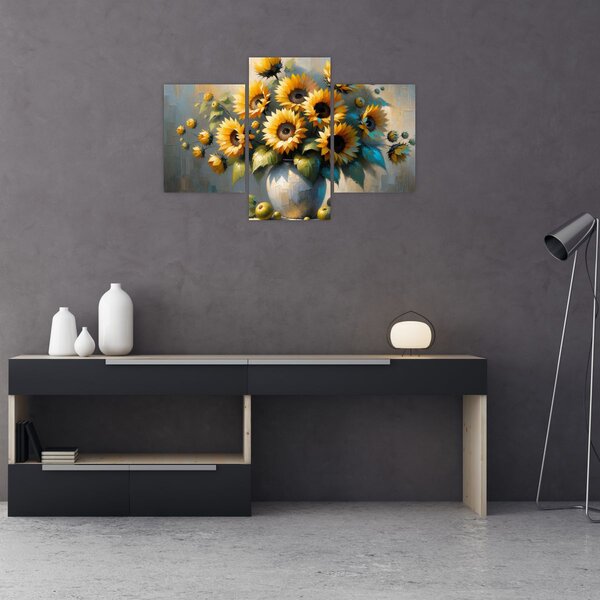 Slika – Vaza sa suncokretima (90x60 cm)