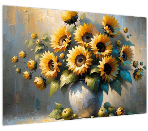 Slika – Vaza sa suncokretima (90x60 cm)