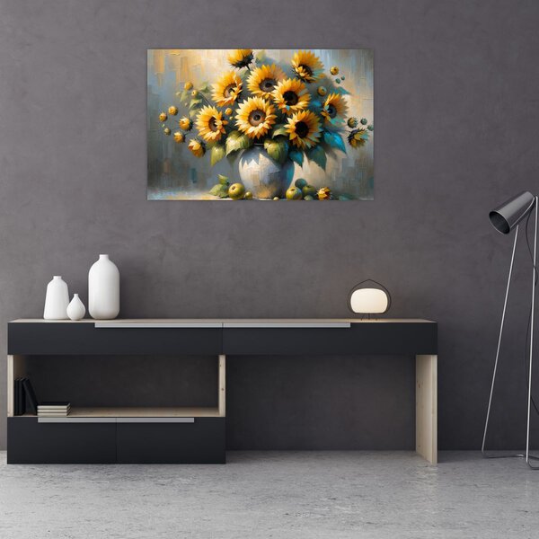 Slika – Vaza sa suncokretima (90x60 cm)