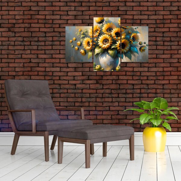 Slika – Vaza sa suncokretima (90x60 cm)