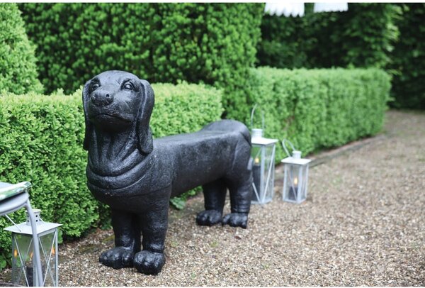 Crna vrtna klupa Dachshund – Esschert Design