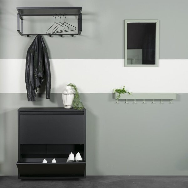 Crni metalni preklopni ormarić za cipele 75x77,5x22,5 cm Billy – Spinder Design