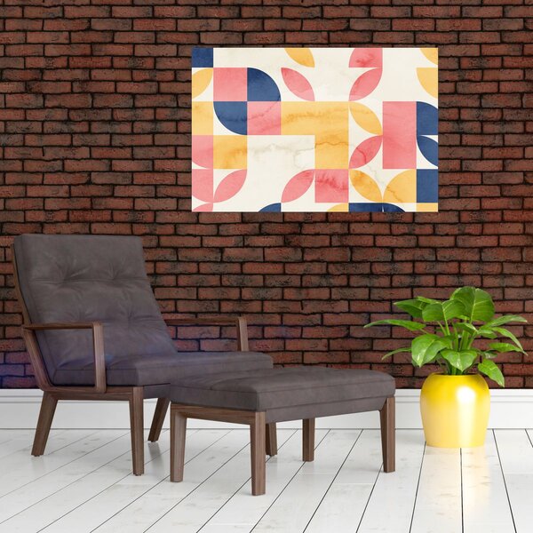Slika - Apstrakcija s retro uzorcima (90x60 cm)