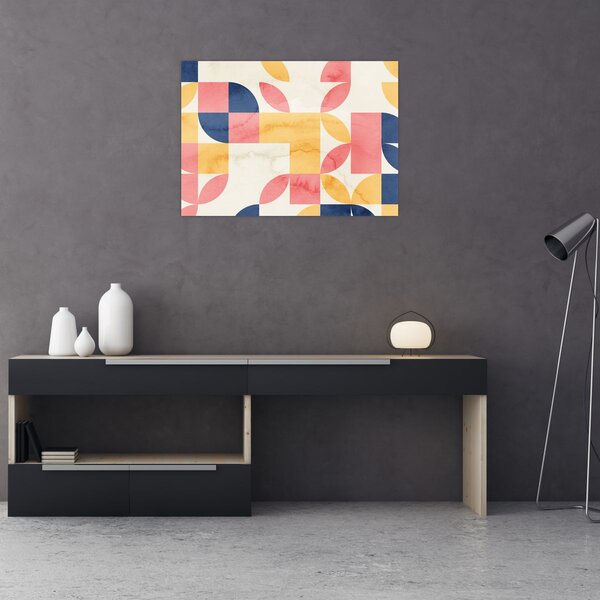 Slika - Apstrakcija s retro uzorcima (70x50 cm)