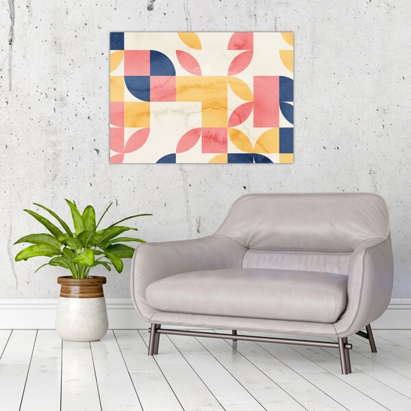 Slika - Apstrakcija s retro uzorcima (70x50 cm)