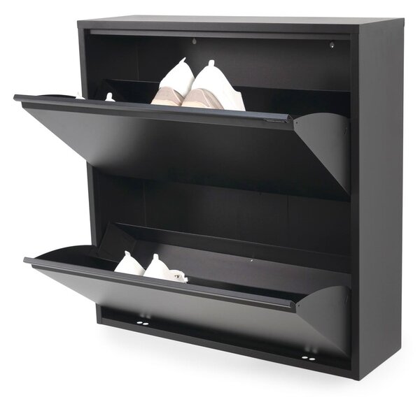 Crni metalni preklopni ormarić za cipele 75x77,5x22,5 cm Billy – Spinder Design
