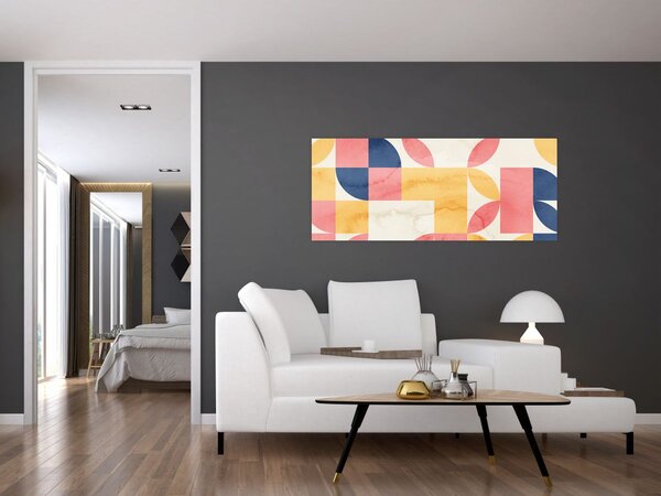 Slika - Apstrakcija s retro uzorcima (120x50 cm)