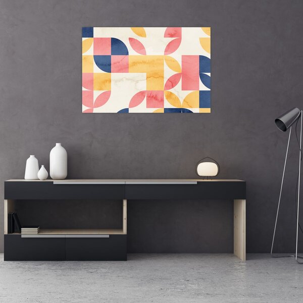Slika - Apstrakcija s retro uzorcima (90x60 cm)