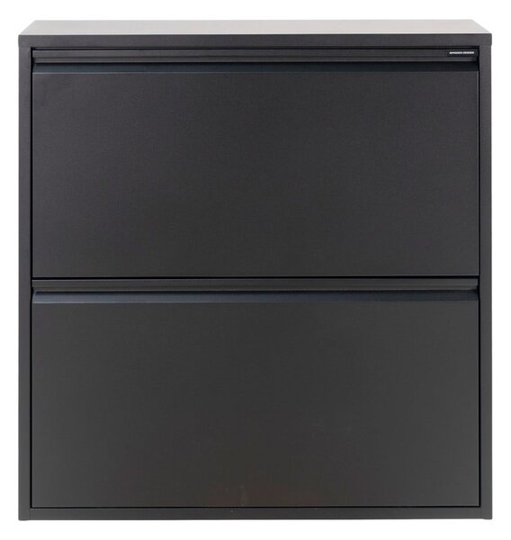 Crni metalni preklopni ormarić za cipele 75x77,5x22,5 cm Billy – Spinder Design