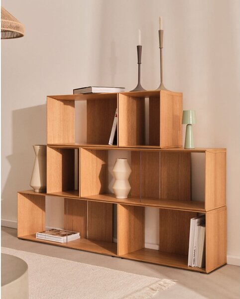 Modularni sustav polica 2 kom u dekoru hrasta u prirodnoj boji 101x76 cm Litto – Kave Home