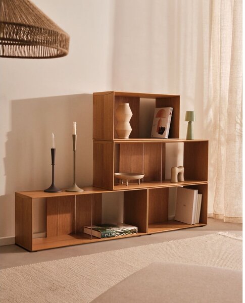 Modularni sustav polica 2 kom u dekoru hrasta u prirodnoj boji 101x76 cm Litto – Kave Home