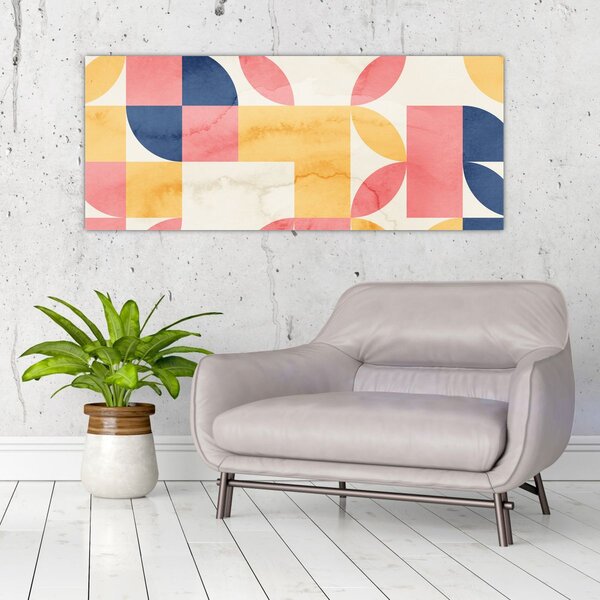 Slika - Apstrakcija s retro uzorcima (120x50 cm)