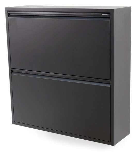 Crni metalni preklopni ormarić za cipele 75x77,5x22,5 cm Billy – Spinder Design