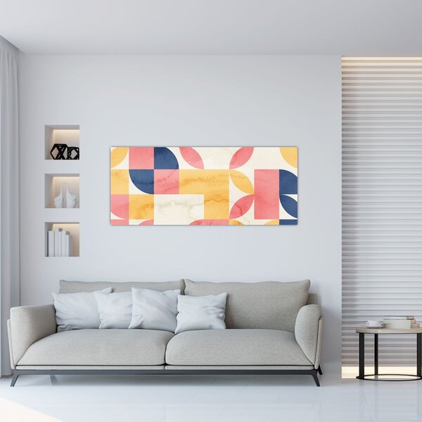 Slika - Apstrakcija s retro uzorcima (120x50 cm)