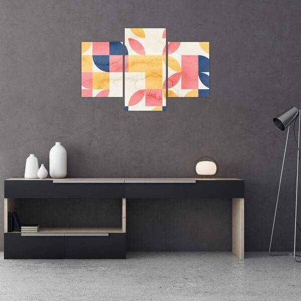 Slika - Apstrakcija s retro uzorcima (90x60 cm)