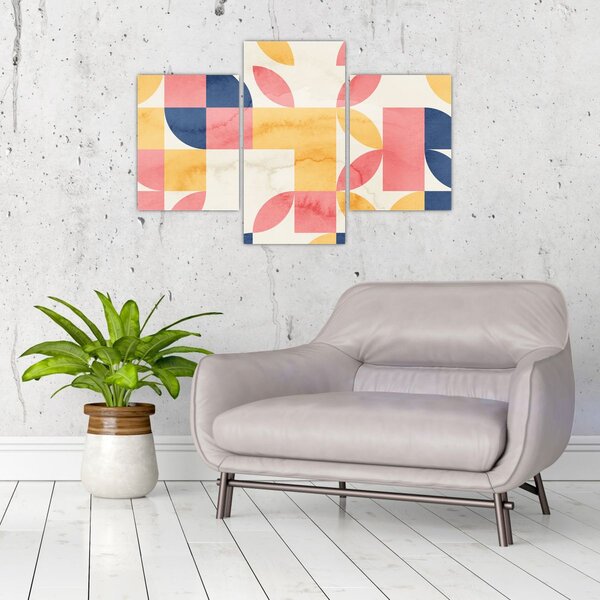Slika - Apstrakcija s retro uzorcima (90x60 cm)