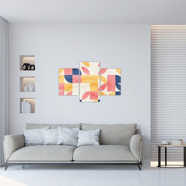 Slika - Apstrakcija s retro uzorcima (90x60 cm)