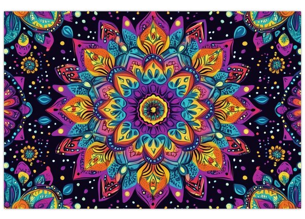 Slika - Kaleidoskopska mandala (90x60 cm)