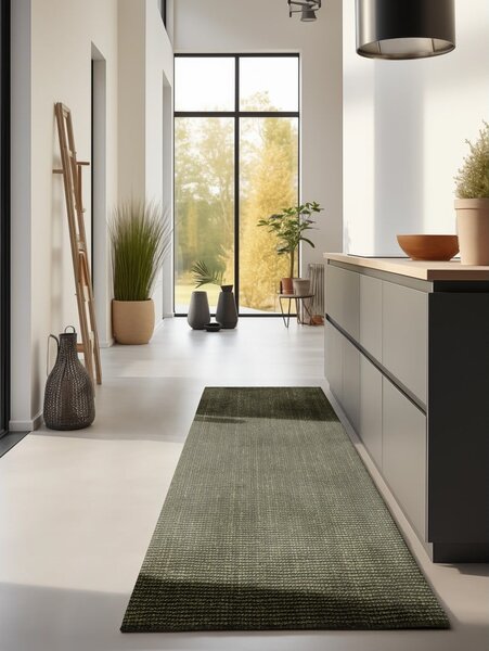 Kaki zelena staza jutena 80x200 cm Bouclé – Hanse Home
