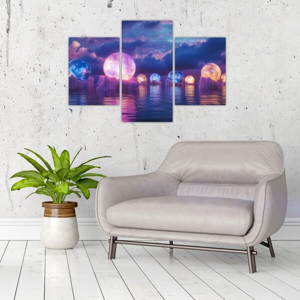 Slika - Planeti na vodi (90x60 cm)