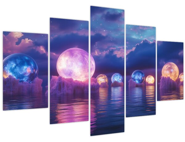 Slika - Planeti na vodi (150x105 cm)
