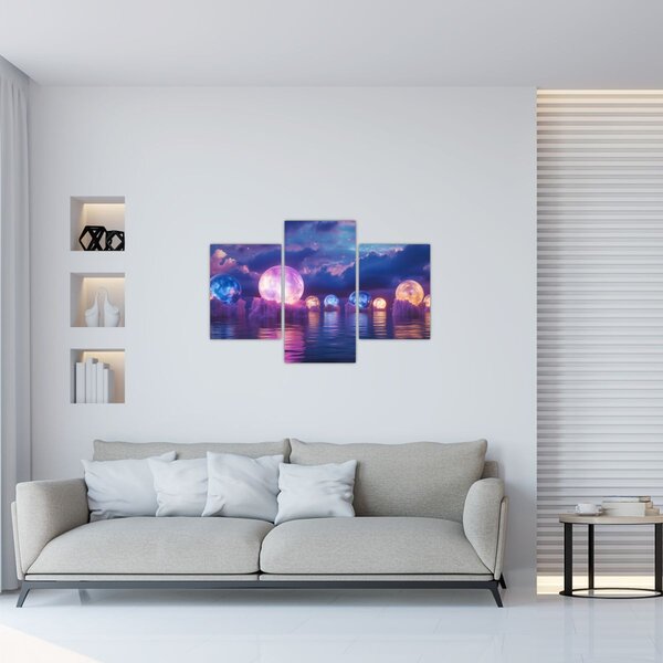 Slika - Planeti na vodi (90x60 cm)