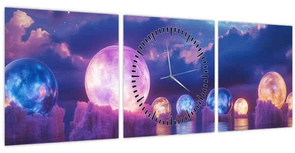 Slika - Planeti na vodi (sa satom) (90x30 cm)