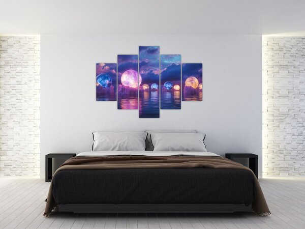 Slika - Planeti na vodi (150x105 cm)